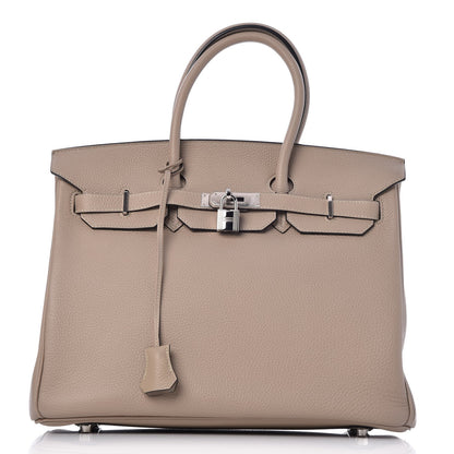 Hermes Taurillon Clemence Birkin 35 Gris Tourterelle 1 of 33
