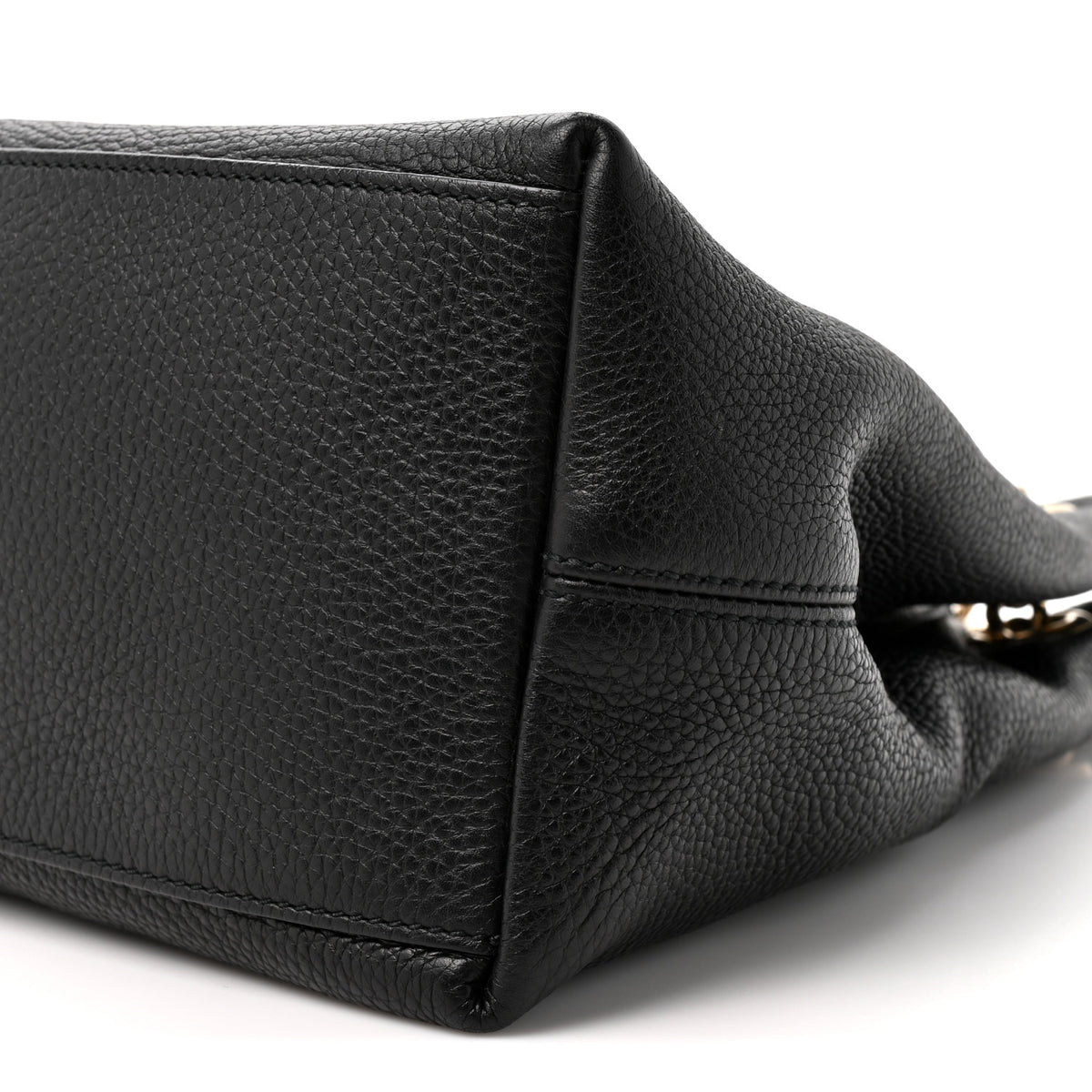 Gucci Pebbled Calfskin Medium Soho Chain Shoulder Bag Black 8 of 10