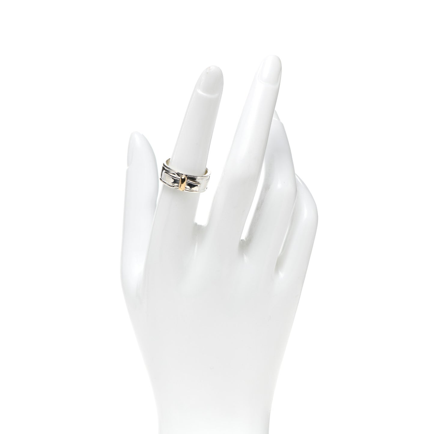 Sterling Silver 18K Yellow Artemis Ribbon Ring 54 6.75