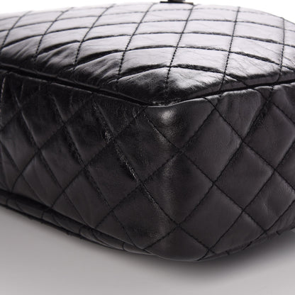 Chanel Metallic Aged Calfskin Quilted Large Reissue Camera Case Black 9 of 10