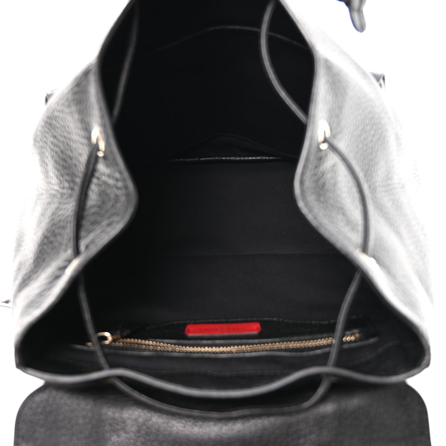 Valentino Garavani Pebbled Calfskin Rockstud Double Pocket Backpack Black 9 of 17