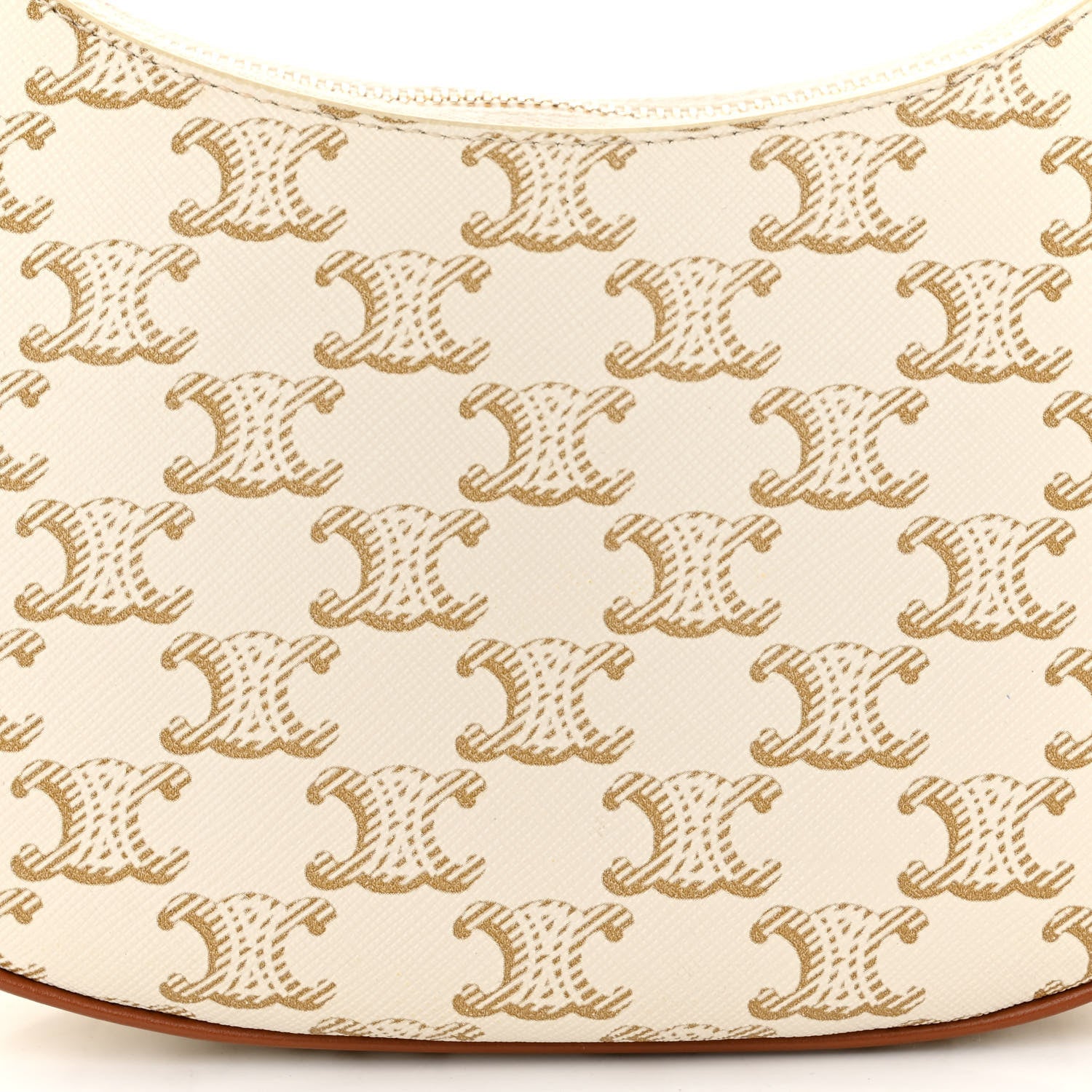 Celine Canvas Calfskin Ava Triomphe Shoulder Bag White 9 of 13