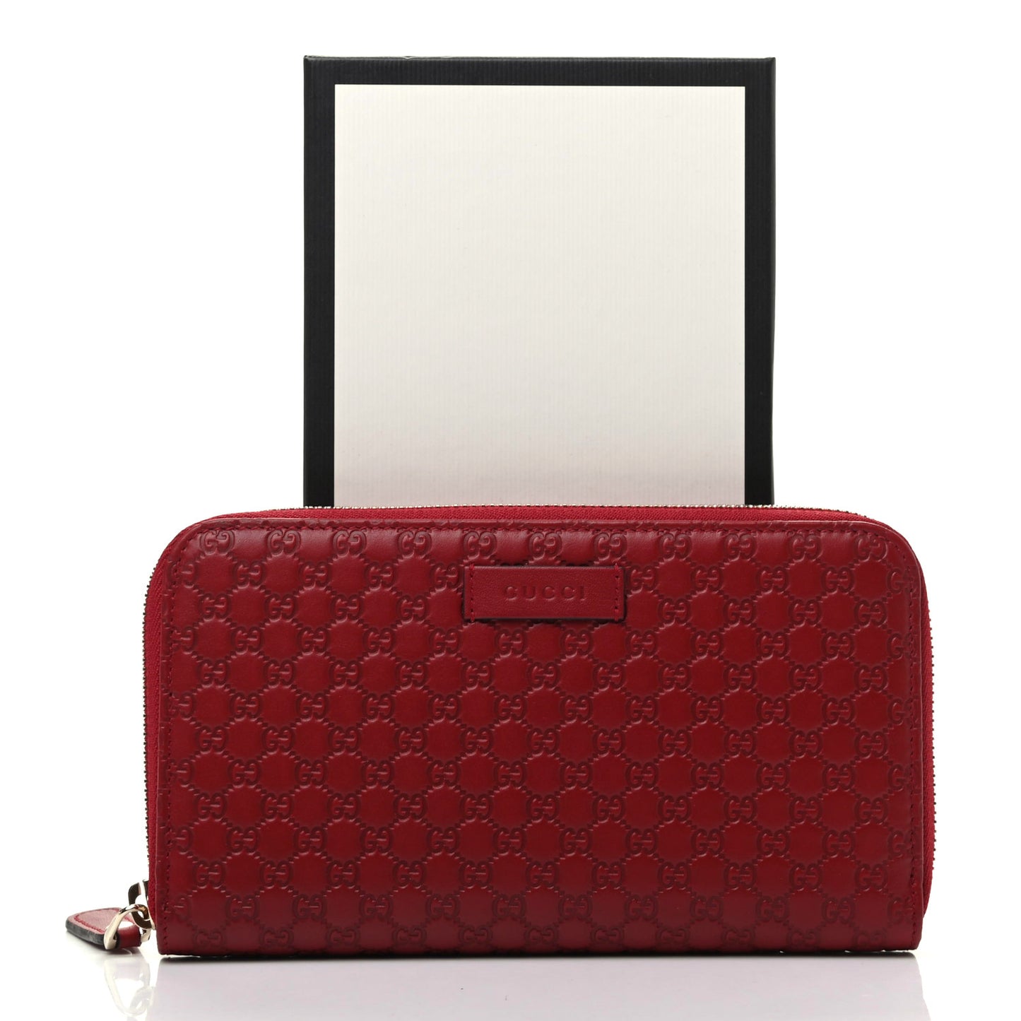 Microguccissima Zip Around Wallet Red