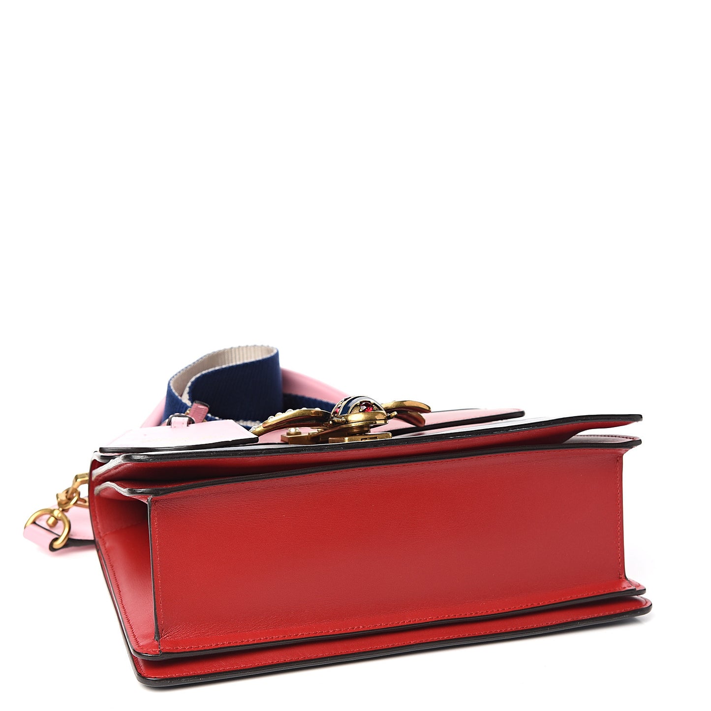 Calfskin Sylvie Web Small Queen Margaret Top Handle Bag Blue Agata Hibiscus Red Mystic White Sugar Pink