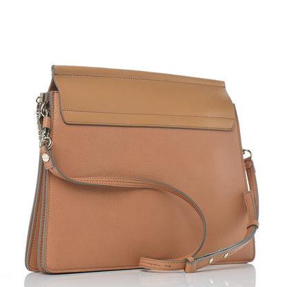 Chloe Grained Calfskin Smooth Lambskin Medium Faye Shoulder Bag Milky Coffee 3 of 9