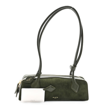Alaia Suede Goatskin Small Le Teckel Bag Olive Green 3 of 10