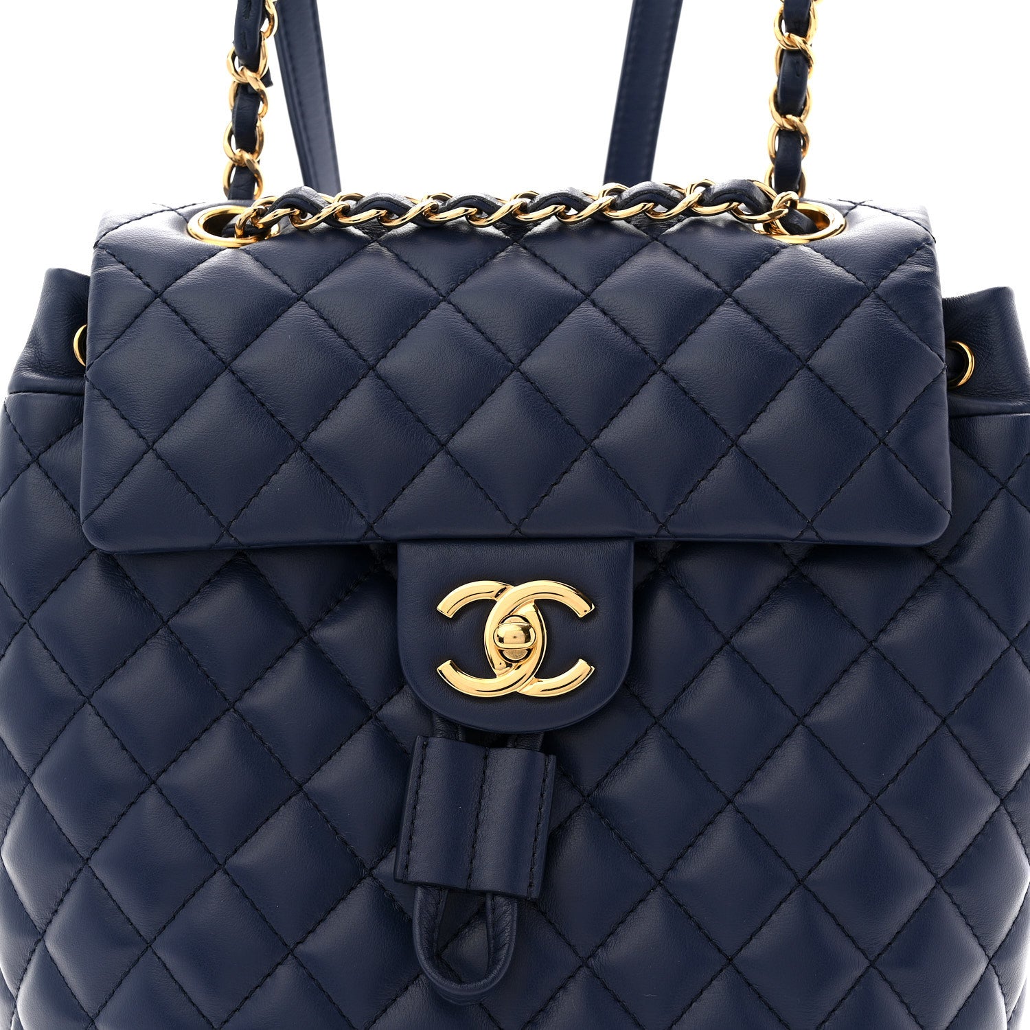 Chanel Calfskin Quilted Small Urban Spirit Backpack Navy 1872678