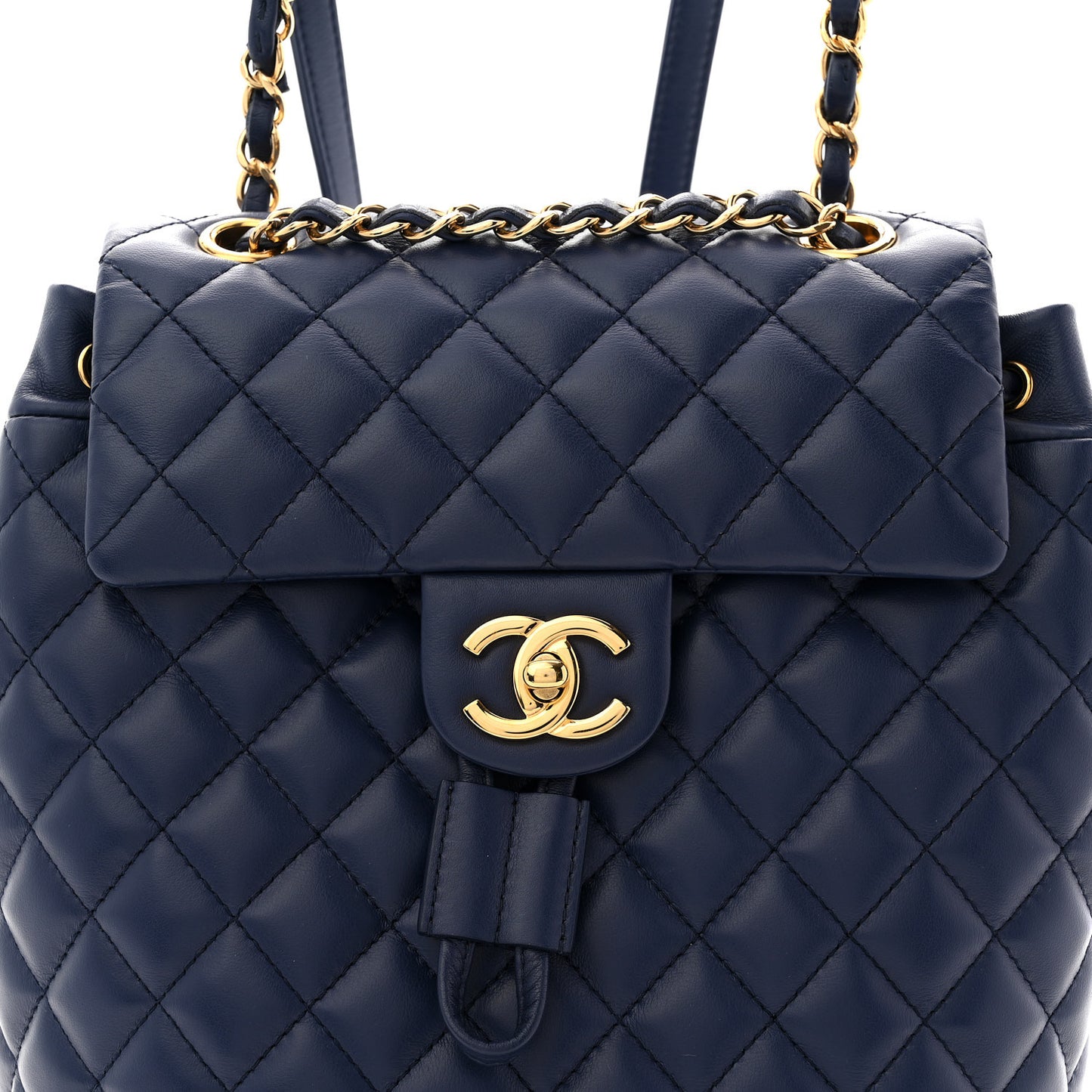 Calfskin Quilted Small Urban Spirit Backpack Navy
