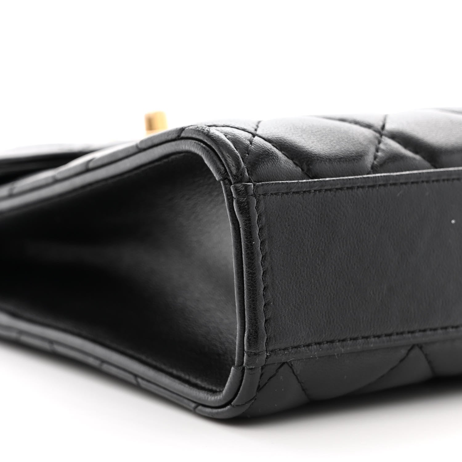 Chanel Lambskin Quilted Pearl Crown Phone Holder Black 10 of 11