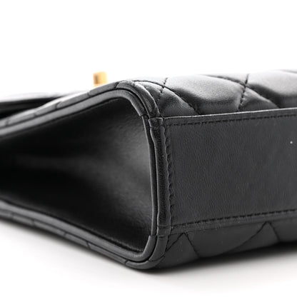 Chanel Lambskin Quilted Pearl Crown Phone Holder Black 10 of 11