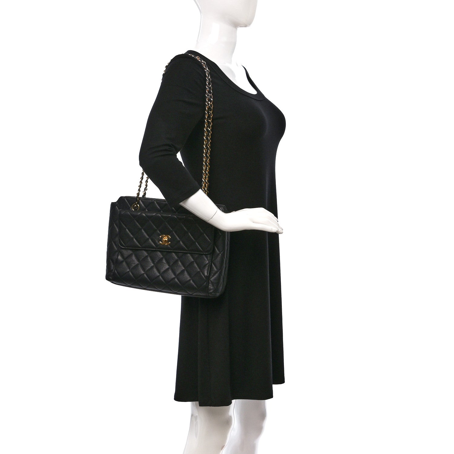 Chanel Caviar Quilted Flap Shoulder Bag Black 2 of 8
