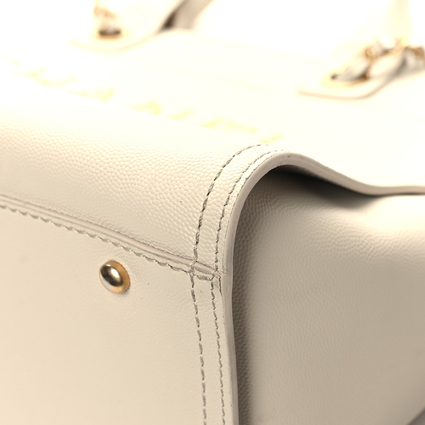 Caviar Small Studded Deauville Tote Ivory