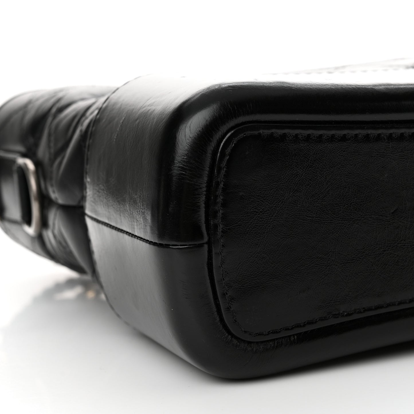 Aged Calfskin Quilted Medium Gabrielle Hobo Black