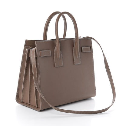 Saint Laurent Grained Calfskin Small Sac De Jour Taupe 2 of 8