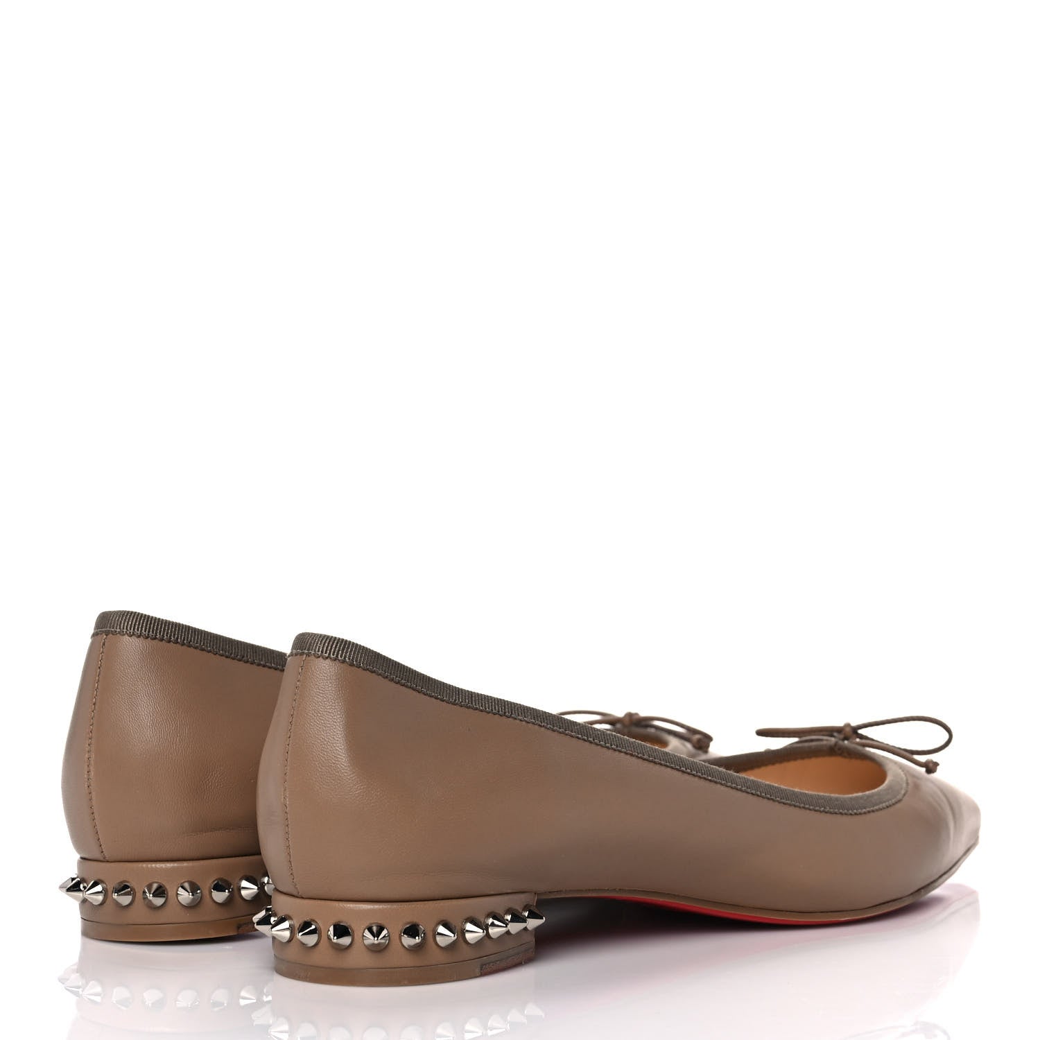 Christian Louboutin Nappa Spiked Hall Flats 41 Nude 4 of 7