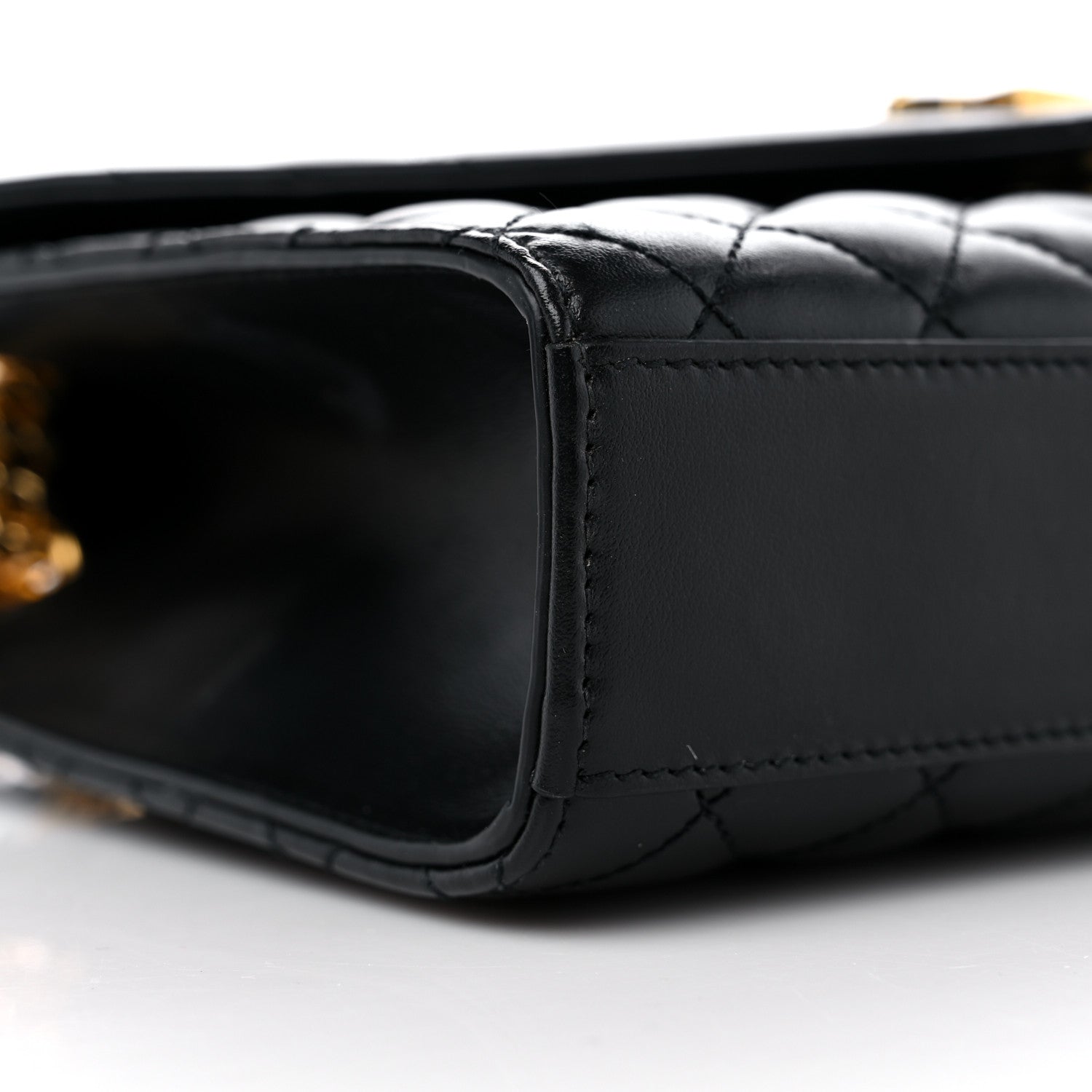 Saint Laurent Grain De Poudre Textured Mixed Matelasse Triquilt Medium Monogram Satchel Black 8 of 11