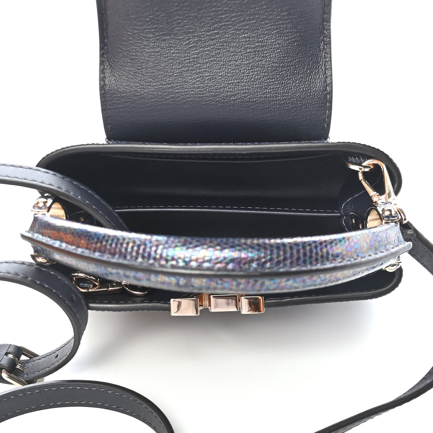 Louis Vuitton Lizard Capucines Mini Bleu Petrole 5 of 8