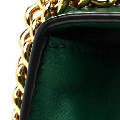 Gucci Calfskin Studded Small Padlock Shoulder Bag Emerald 14 of 14