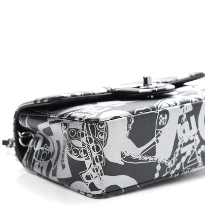 Chanel Lambskin Printed Mini Rectangular Flap Black Silver 8 of 9