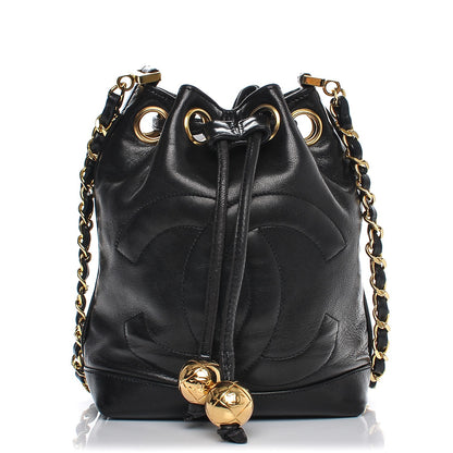 Chanel Lambskin CC Drawstring Bag Black 1 of 8