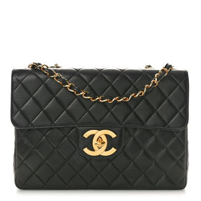Chanel Lambskin Quilted XL Jumbo Single Flap Black 1 of 10