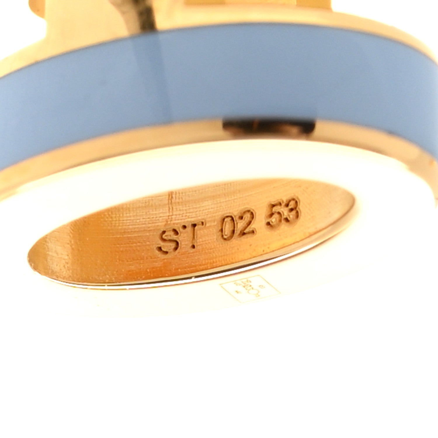 Hermes Gold Lacquered Mini Pop H Earrings Bleu Lin 5 of 6