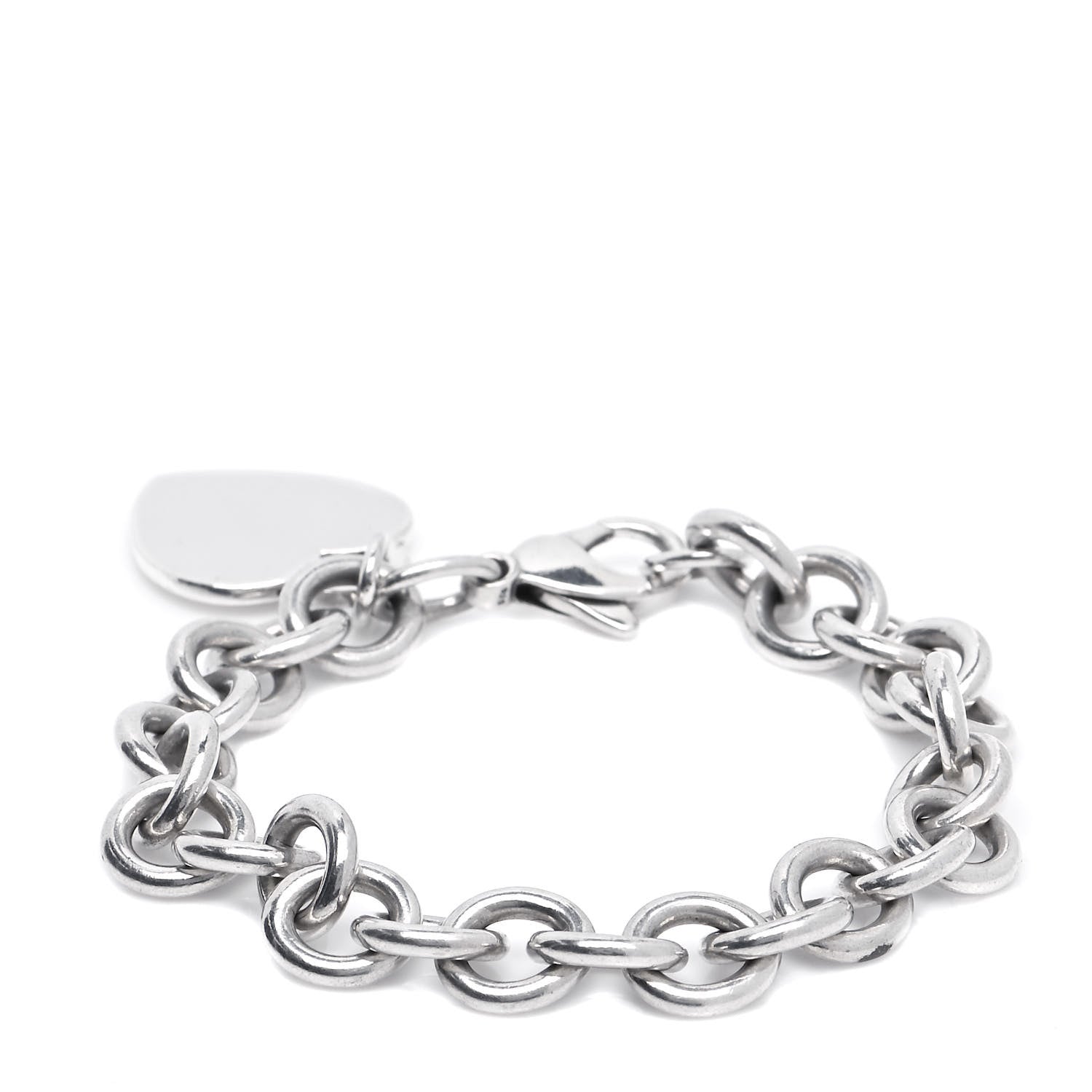 Tiffany Sterling Silver Heart Tag Charm Bracelet 3 of 5