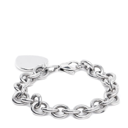 Tiffany Sterling Silver Heart Tag Charm Bracelet 3 of 5