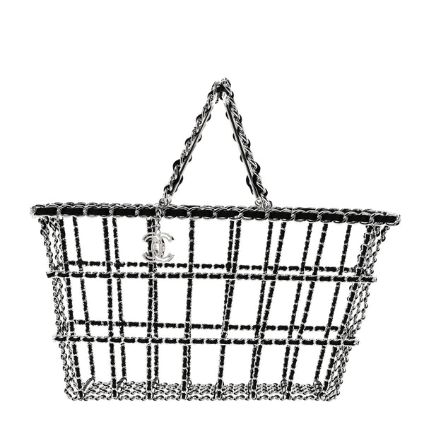 Chanel Brass Calfskin Medium Grocery By Chanel Shopping Basket