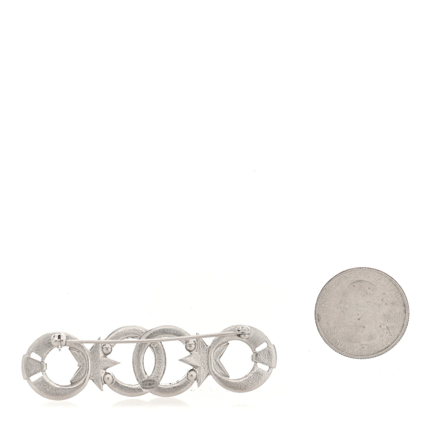 Crystal CC Star Brooch Silver