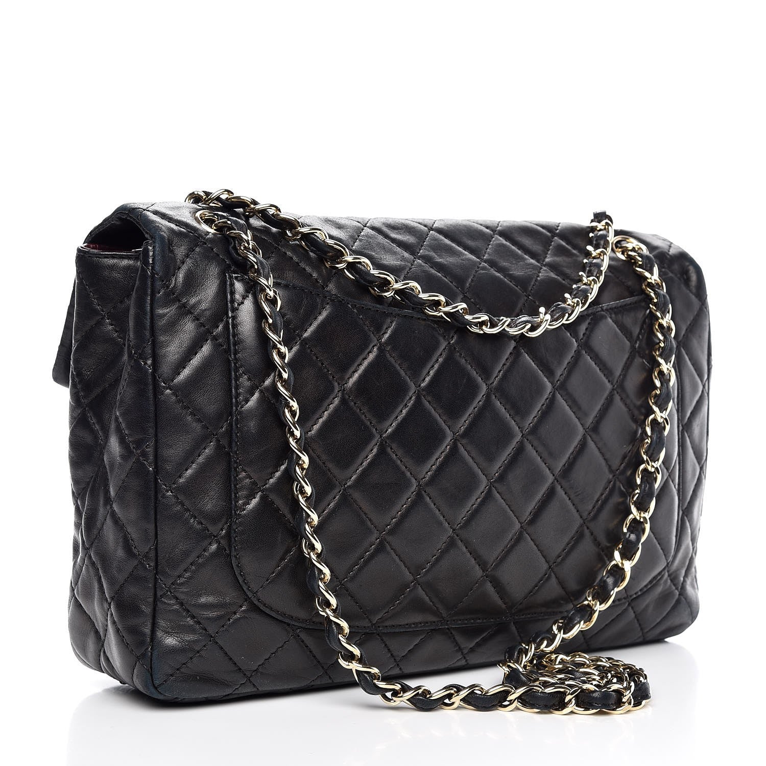 Chanel Lambskin Quilted Maxi Single Flap Black 4 of 14