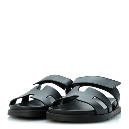 Hermes Calfskin Womens Chypre Sandals 36.5 Black 4 of 10