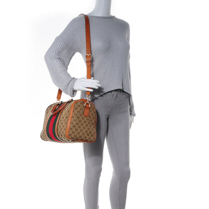 Gucci Leather Vintage Medium Web Original GG Boston Tan 2 of 7