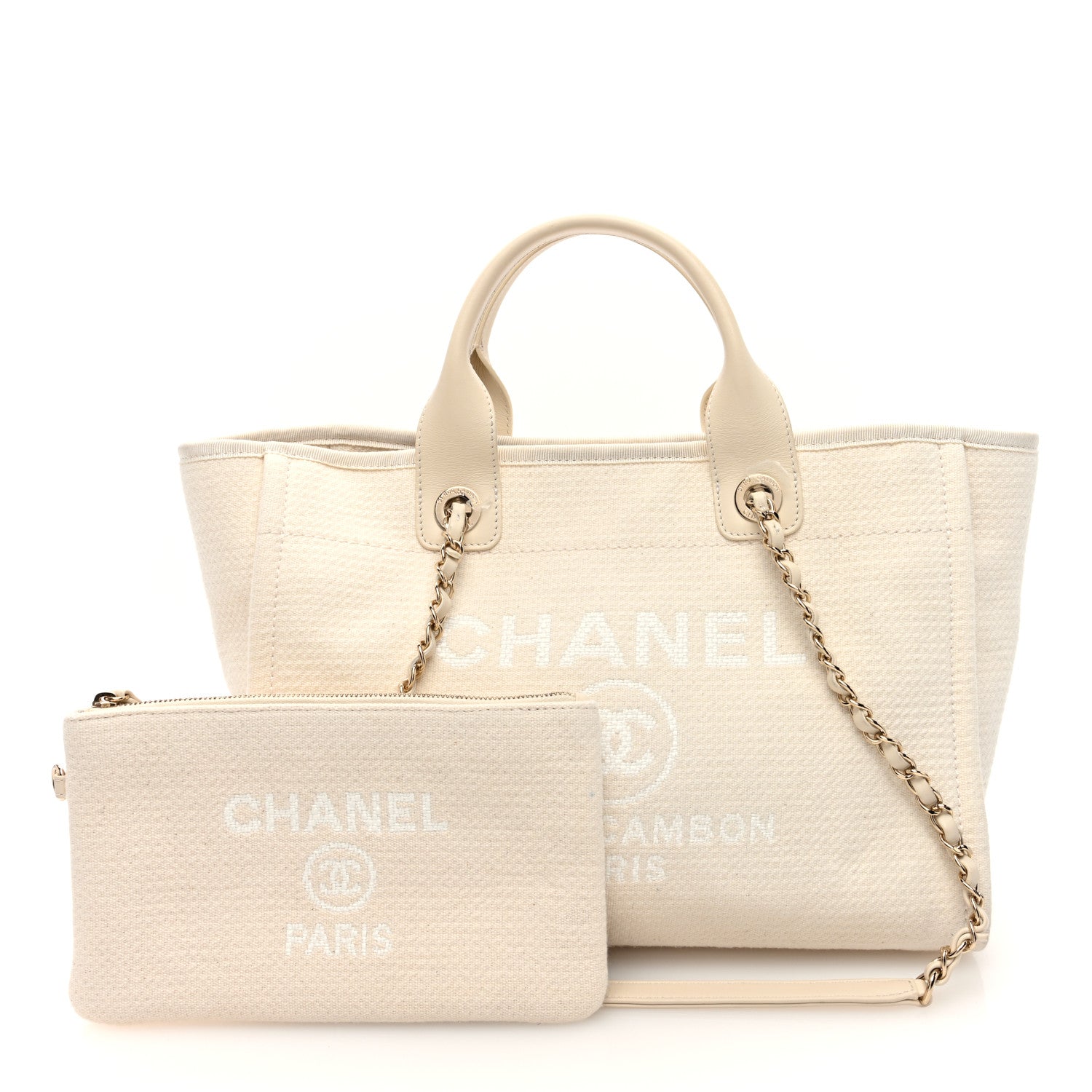 Chanel Mixed Fibers Small Deauville Tote White 3 of 11