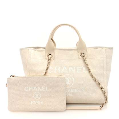 Chanel Mixed Fibers Small Deauville Tote White 3 of 11