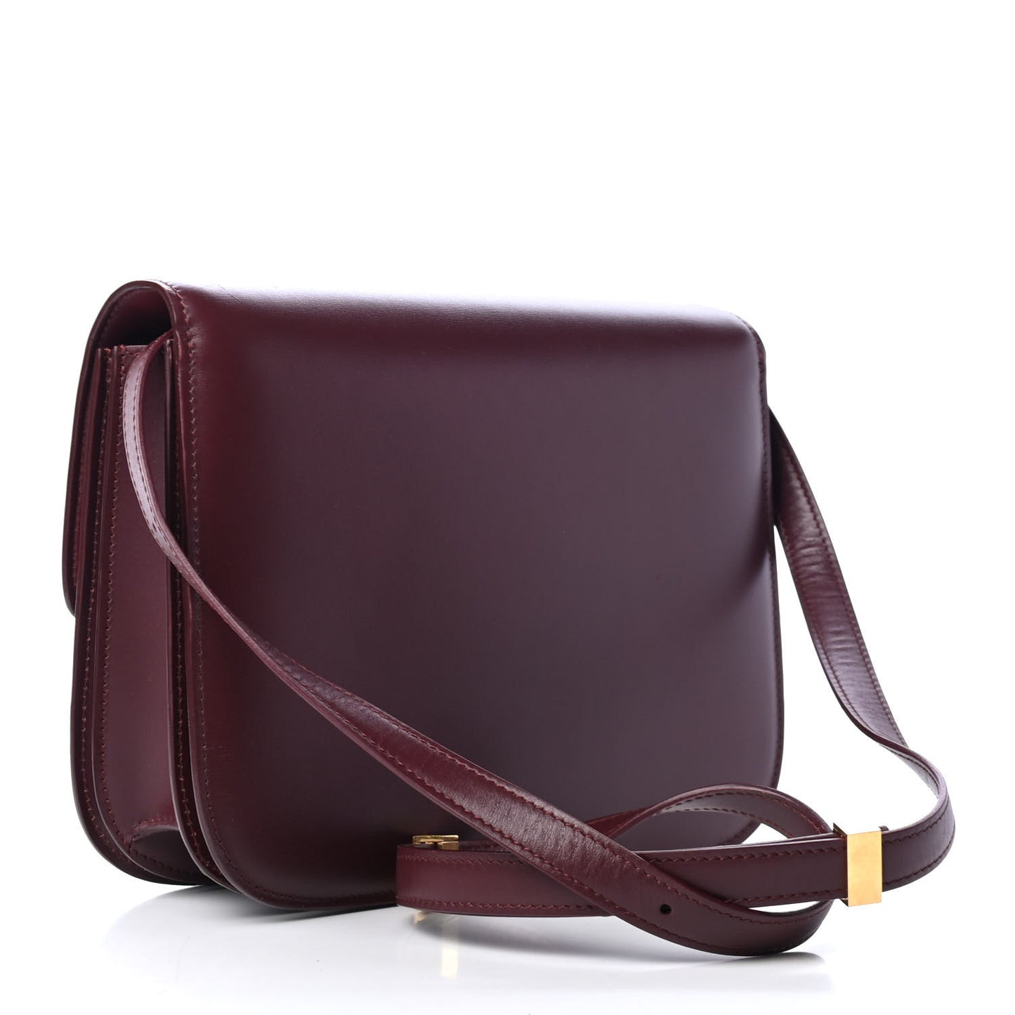 Box Calfskin Medium Classic Box Flap Bag Burgundy