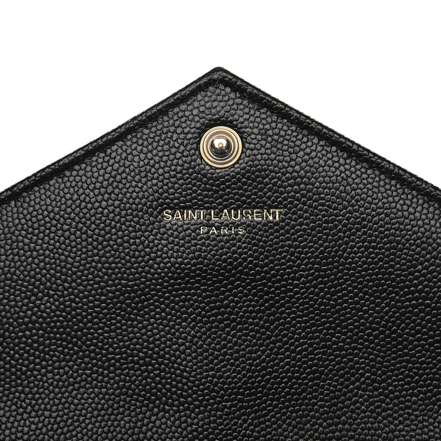 Grain De Poudre Matelasse Chevron Monogram Envelope Chain Wallet Black