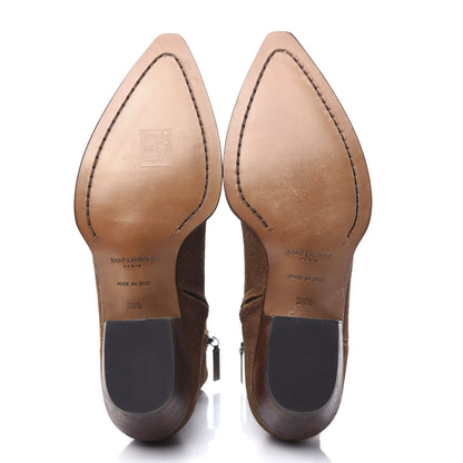 Saint Laurent Suede Lukas Ankle Boots 38.5 Nut 6 of 11