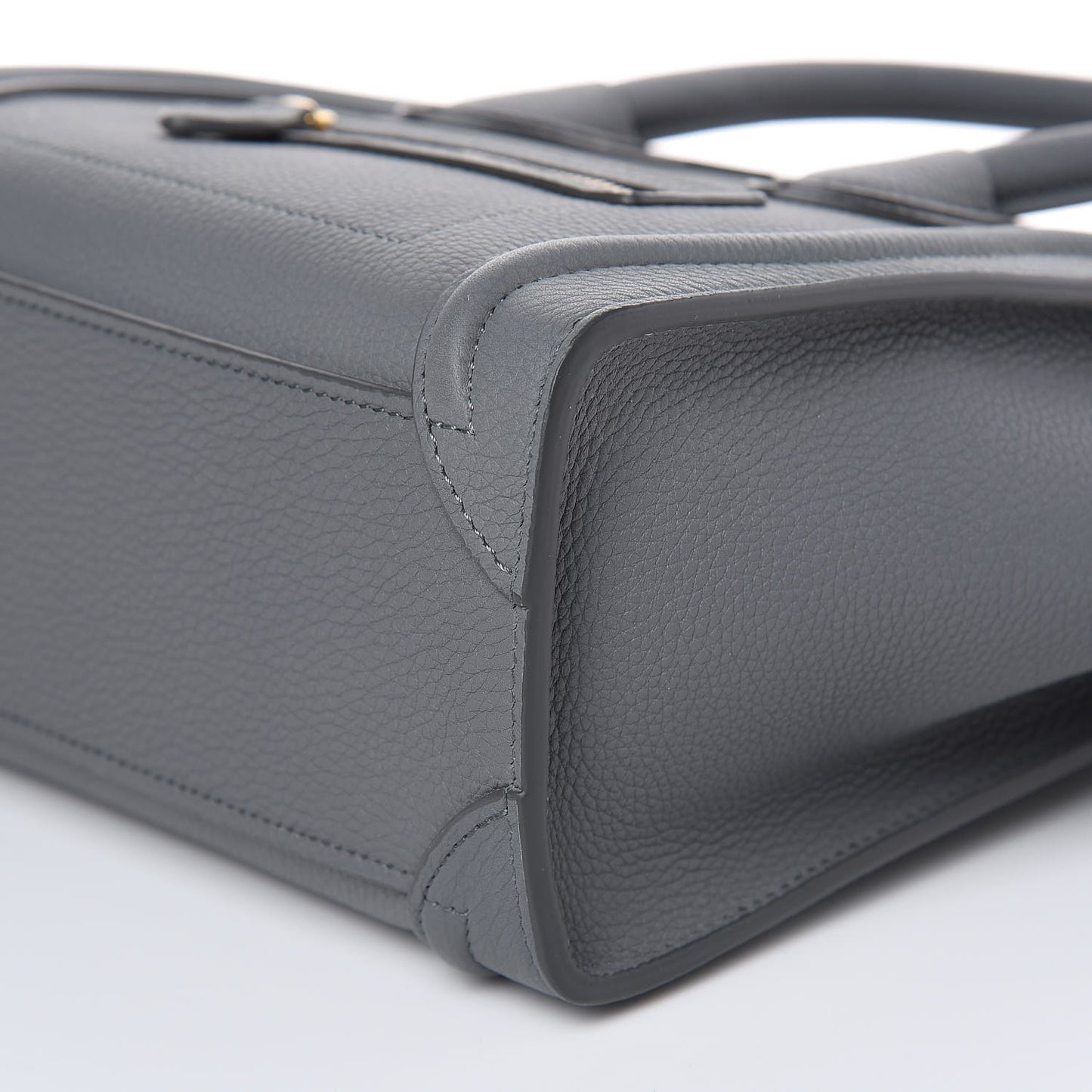 Drummed Calfskin Nano Luggage Kohl