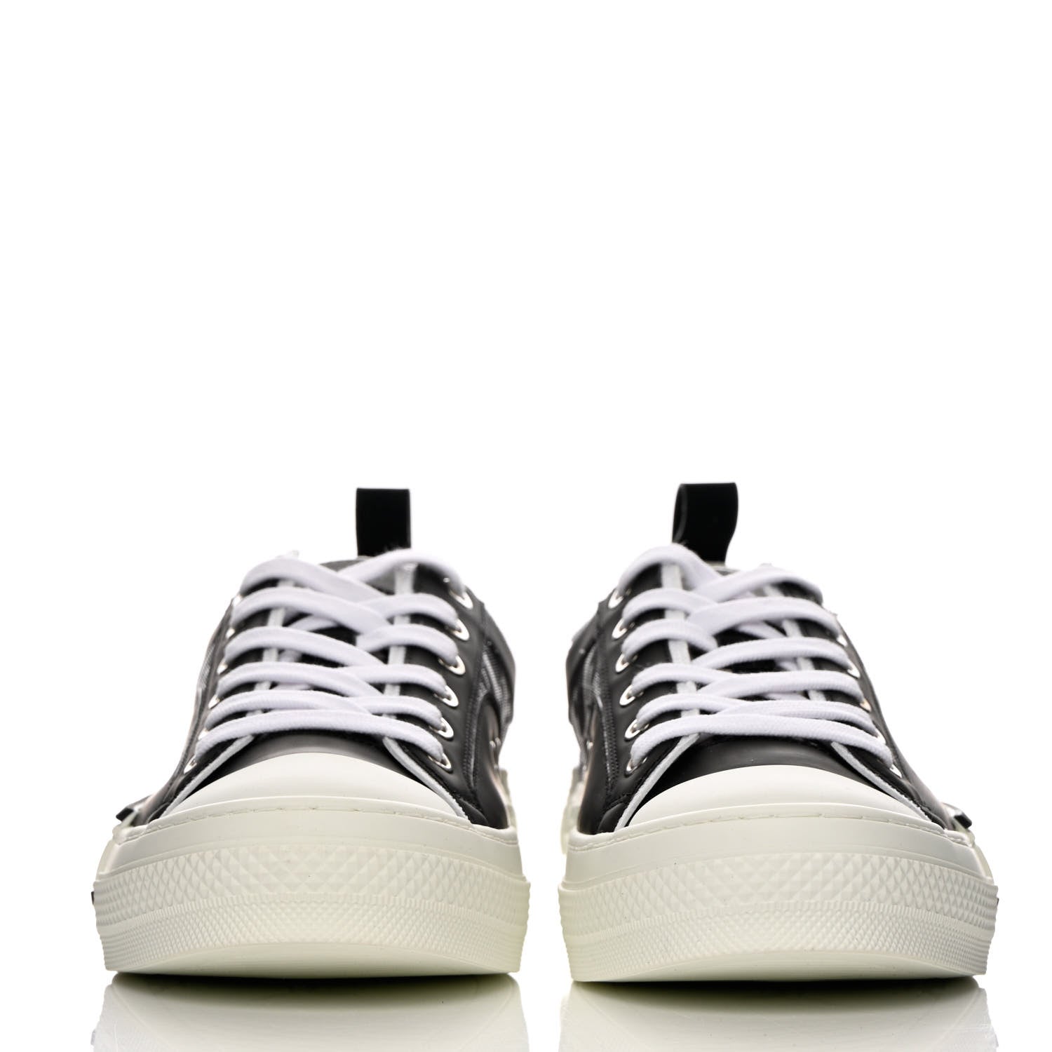 Christian Dior Technical Canvas Mesh Oblique Printed Mens B23 Low Top Sneaker 42 Black Beige 2 of 11