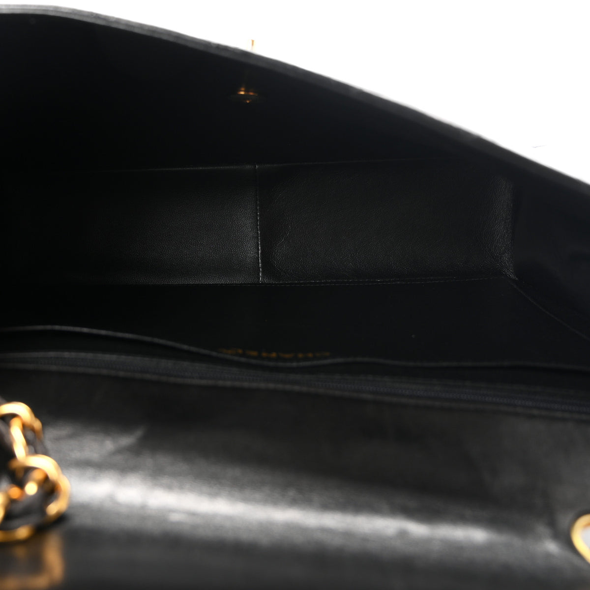 Lambskin Quilted XL Jumbo Single Flap Black