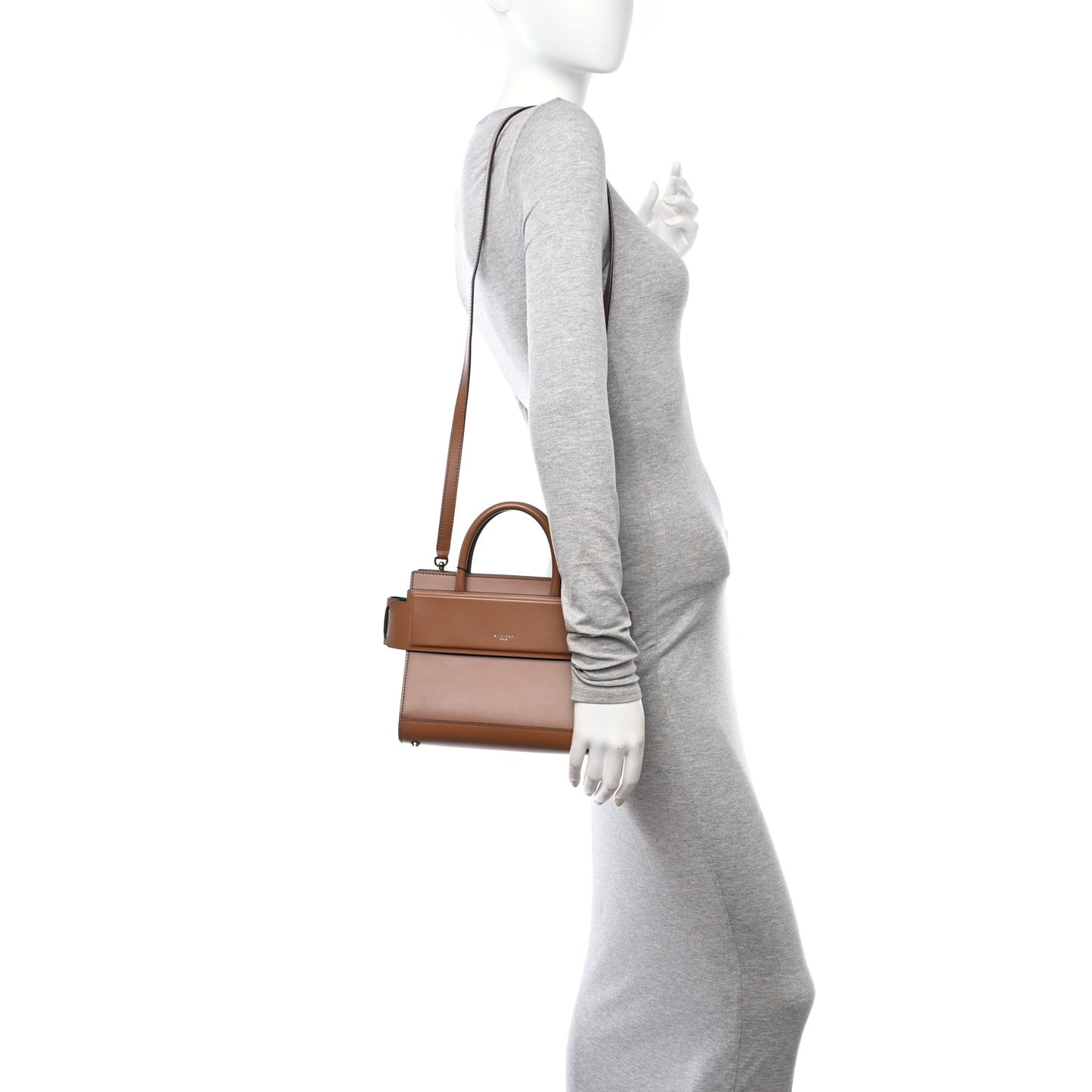 Smooth Calfskin Mini Horizon Satchel Caramel