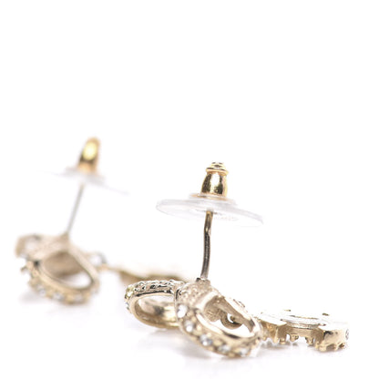 Chanel Crystal CC Bow Drop Earrings Gold 3 of 5