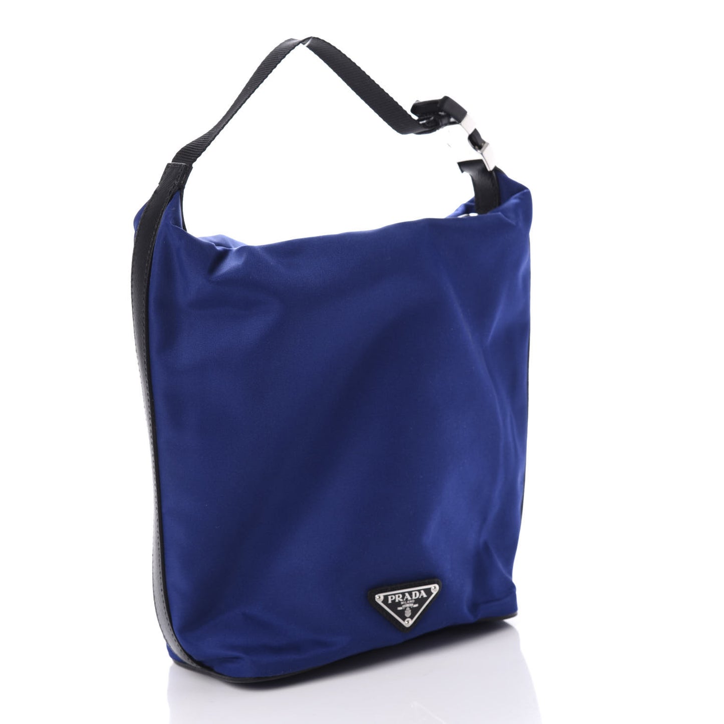 Tessuto Nylon Palm Tree Print Bucket Bag Bluette