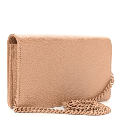 Gucci Dollar Calfskin Enamel Monochrome Mini GG Marmont Chain Wallet Camelia 3 of 11