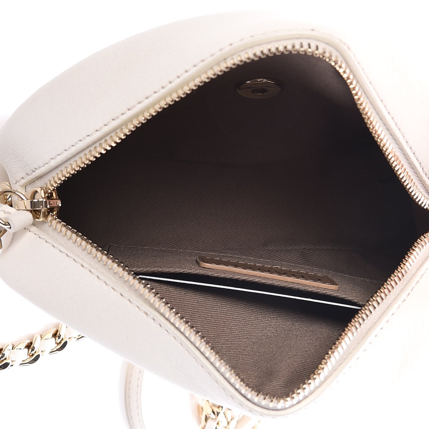 Goatskin Quilted Small Casual Trip Camera Case White