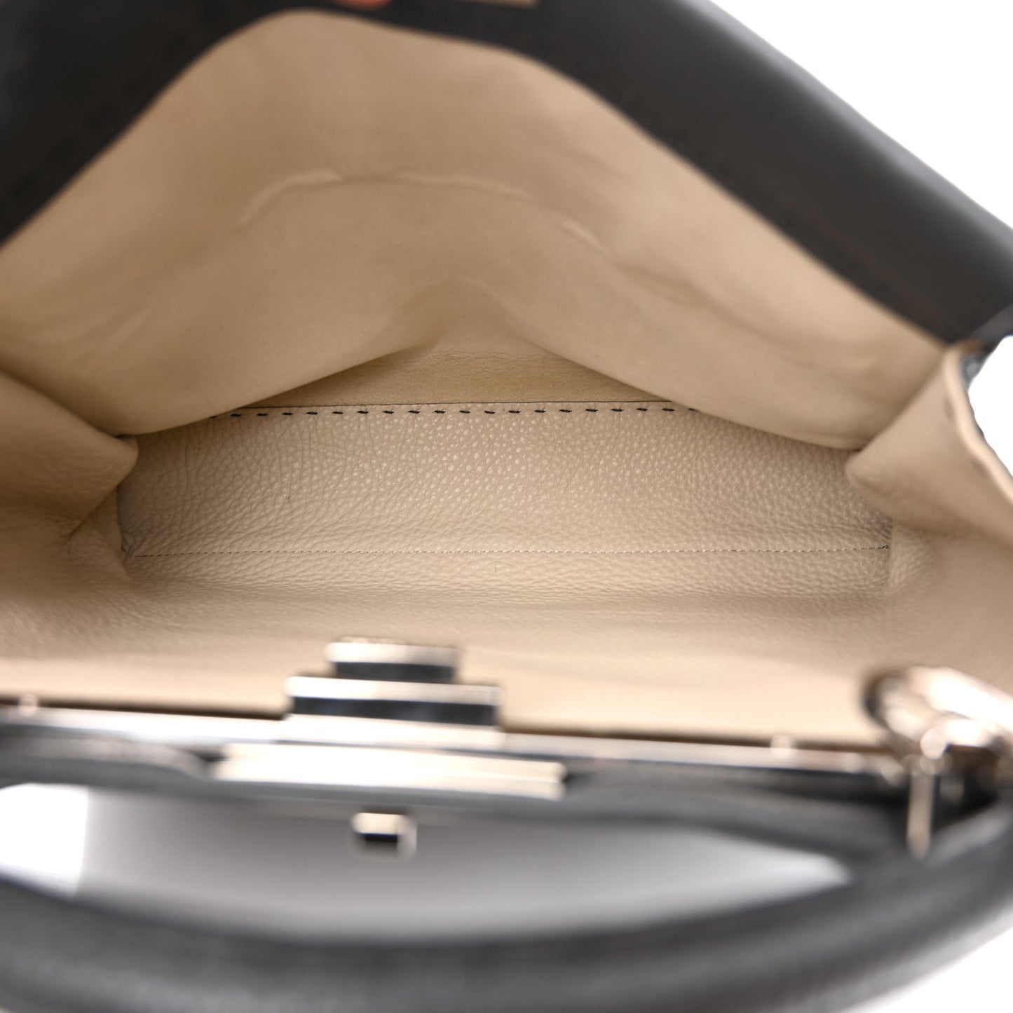 Cuoio Romano Selleria Bi-Color Large Peekaboo Iconic Satchel Asfalto Latte