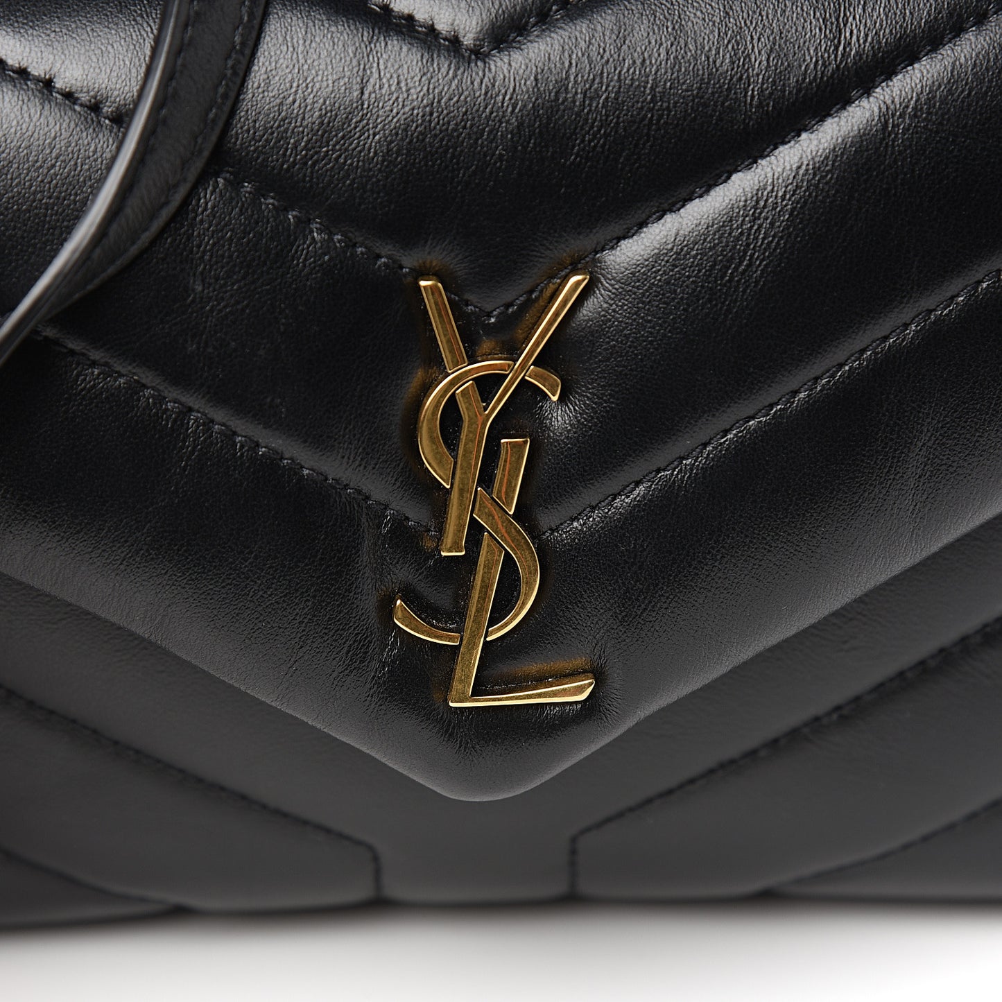Calfskin Y Quilted Monogram Toy Loulou Crossbody Bag Black