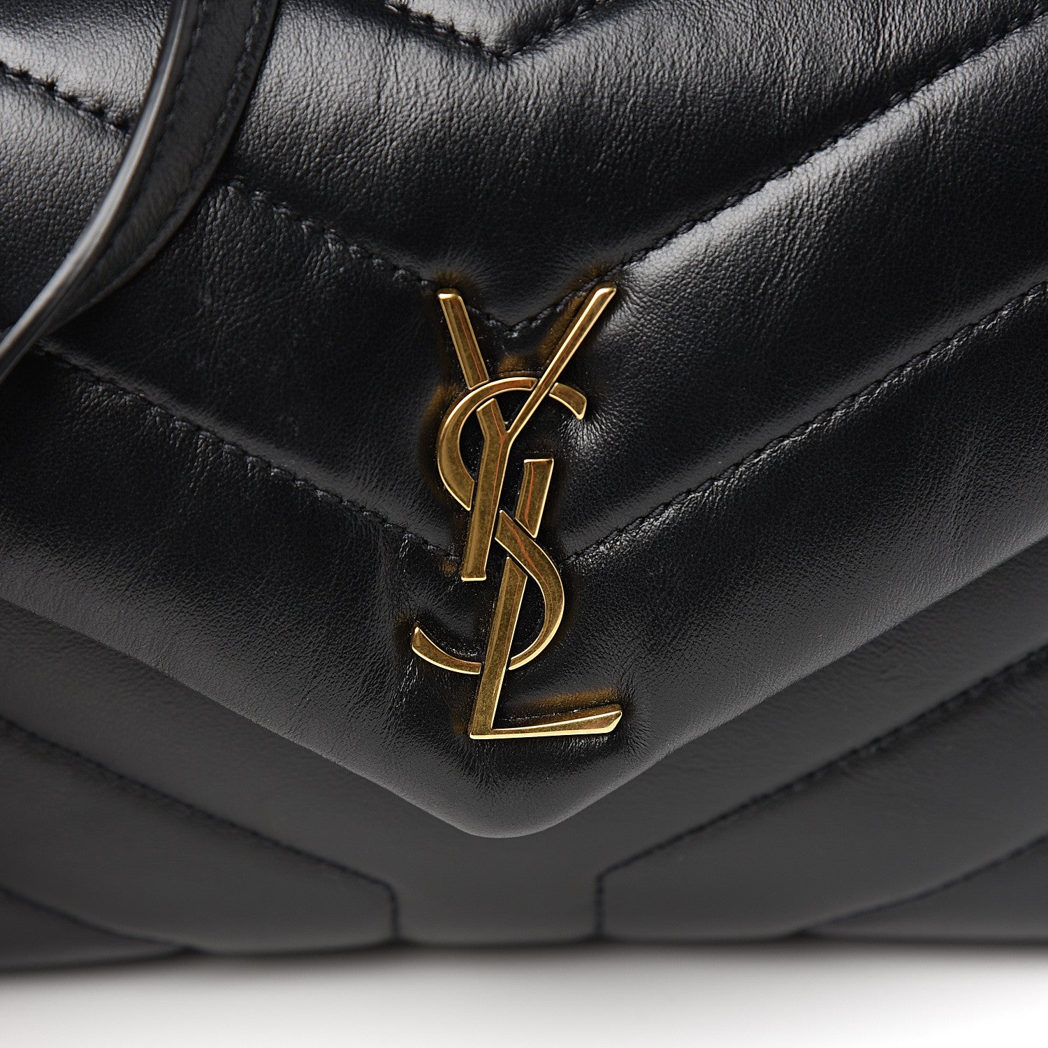 Saint Laurent Calfskin Y Quilted Monogram Toy Loulou Crossbody Bag Black 9 of 10