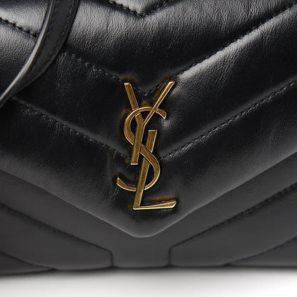 Saint Laurent Calfskin Y Quilted Monogram Toy Loulou Crossbody Bag Black 9 of 10